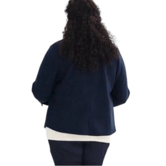 Croft & Barrow navy double breasted cropped jacket 2X - Picture 8 of 16